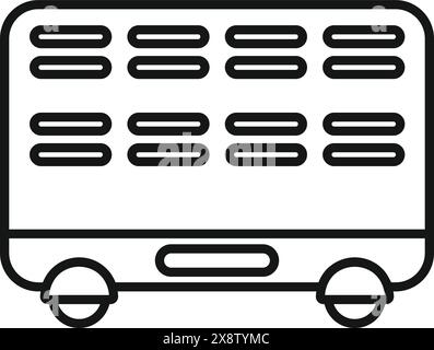 Schwarz-weiße Vektorsymbol eines Stadtbusses, minimalistischer Linienstil Stock Vektor