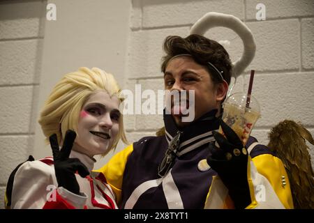 Ein paar Cosplay auf der Comic Con London Stockfoto