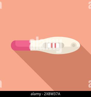 Moderne flache Design Vektor-Illustration eines positiven Schwangerschaftstests mit zwei Linien, die die Freude, Hoffnung und Vorfreude auf neues Leben und die Reise von Mutterschaft und Elternschaft repräsentieren Stock Vektor