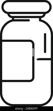 Vektor-Illustration eines einfachen Strichkunstsymbols, das eine Arzneiflasche darstellt Stock Vektor