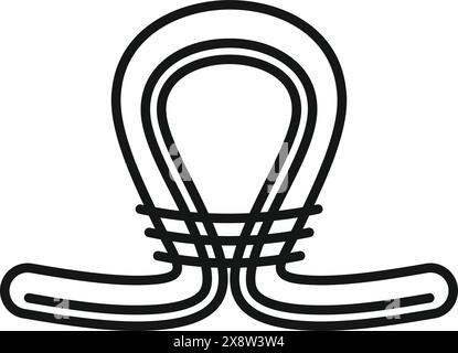 Schwarz-weiße Strichgrafik einer stilisierten Glühlampe, perfekt für Logos und Symbole Stock Vektor