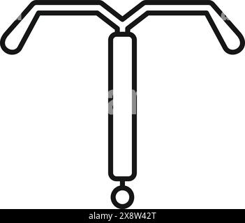 Vektorsymbol des iud-Empfängnisverhütungsmittels zur langfristigen, sicheren und effektiven Geburtenkontrolle, isoliert auf weißem Hintergrund. Perfekt für Design in Medizin, Gesundheitswesen und Familienplanung Stock Vektor