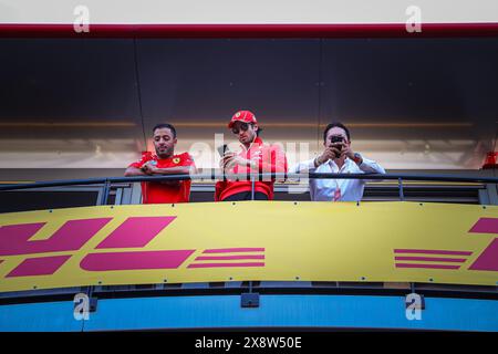Monaco, Fürstentum Monaco. Mai 2024. Antonio Giovinazzi (ITA) 24 Stunden von Le Mans 2023 Sieger für Ferrari und ehemaliger f1-Fahrer mit Alfa Romeo sauber, Reserve- und Testfahrer für Ferrari F1 und Antonio Fuoco (ITA) während des GP von Monaco, 23-26. Mai 2024 Montecarlo, Formel-1-Weltmeisterschaft 2024. Quelle: Unabhängige Fotoagentur/Alamy Live News Stockfoto