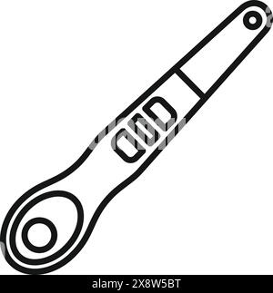 Digitales medizinisches Körperthermometer-Symbol in einfacher flacher Design-Vektor-Illustration für Gesundheitswesen und Temperaturmessung Stock Vektor