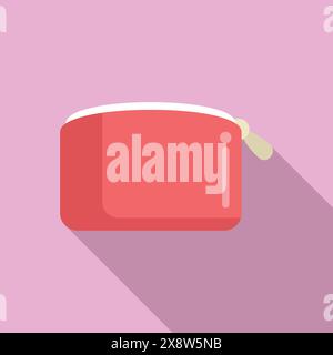 Flaches Design eines einfachen roten Geldbörsensymbols, das einen Schatten wirft, ideal für hochwertige Grafiken Stock Vektor