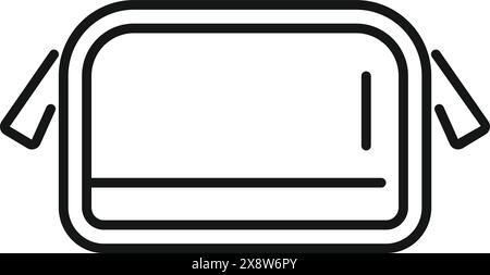 Schwarz-weiße Strichgrafik eines Virtual-Reality-vr-Headset-Symbols Stock Vektor