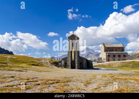 Chapelle Notre-Dame de l'Iseran oder Notre-Dame-de-Toute-Prudence, Col de l'Iseran, Savoy, Frankreich Stockfoto