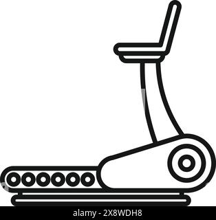 Schwarz-weißes Vektordesign eines Heimfahrrads, ideal für Fitnessthemen Stock Vektor