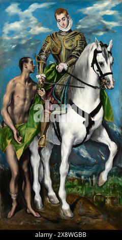 Der heilige Martin und der Bettler. El Greco (Domenikos Theotokopoulos). 1597/1599. Stockfoto