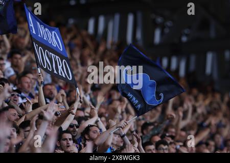 Bergamo, Italien. Mai 2024. Atalanta BC Fans während des Spiels der Serie A im Gewiss Stadium in Bergamo. Der Bildnachweis sollte lauten: Jonathan Moscrop/Sportimage Credit: Sportimage Ltd/Alamy Live News Stockfoto