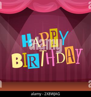 Alles Gute zum Geburtstag lustige farbige Buchstaben mit dekorativen Worten alles Gute zum Geburtstag Stock Vektor