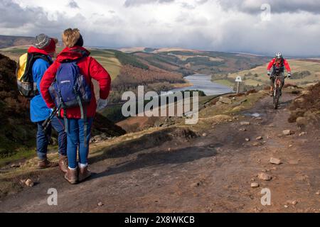 Walkers, High Peak Estate, Whinstone Lee Fields, Derwent Valley, Peak District, Derbyshire, England Stockfoto