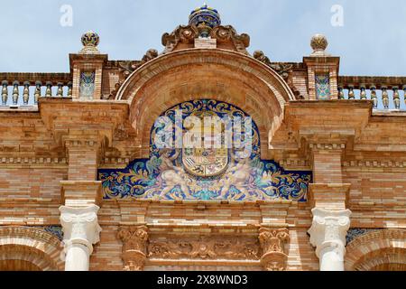 Die bemerkenswerte Architektur der Plaza de España, Sevilla Stockfoto