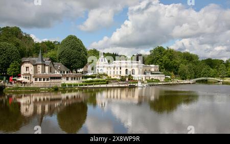 Blick auf Bagnoles de l'Orne, Normandie, Nordwestfrankreich, Europa Stockfoto