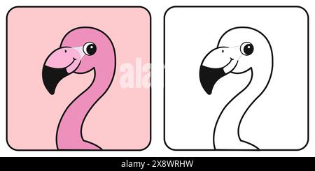 Kindermalbuch mit afrikanischen Tieren. Vektorabbildung. Stock Vektor