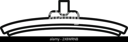 Einfaches Strichsymbol eines Scheibenwischers eines Autos, isoliert auf weißem Hintergrund Stock Vektor