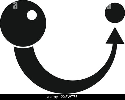 Minimalistisches abstraktes Smiley-Gesicht in Schwarz und weiß mit schlichtem, modernem und fröhlichem Design, das Glück und Freude symbolisiert Stock Vektor