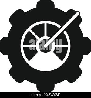 Vereinfachtes Getriebe- und Hebelsymbol, perfekt für die Darstellung von Mechanik und Einstellungen in grafischen Oberflächen Stock Vektor