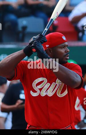 Boca Del Rio, Veracruz, Mexiko. Mai 2024. Yasiel Puig #31 vom South Zone Team beim Batting Competition „Home Run Derby“ der mexikanischen Baseball League (LMB) im Beto Avila Stadium in Veracruz. (Kreditbild: © Carlos Santiago/eyepix via ZUMA Press Wire) NUR REDAKTIONELLE VERWENDUNG! Nicht für kommerzielle ZWECKE! Quelle: ZUMA Press, Inc./Alamy Live News Stockfoto