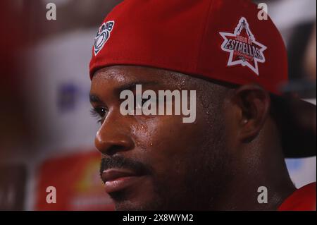 Boca Del Rio, Veracruz, Mexiko. Mai 2024. Yasiel Puig #31 vom South Zone Team wird während des jährlichen Batting-Wettbewerbs „Home Run Derby“ der mexikanischen Baseball League (LMB) im Beto Avila Stadium in Veracruz interviewt. (Kreditbild: © Carlos Santiago/eyepix via ZUMA Press Wire) NUR REDAKTIONELLE VERWENDUNG! Nicht für kommerzielle ZWECKE! Quelle: ZUMA Press, Inc./Alamy Live News Stockfoto