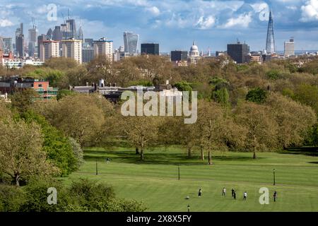 Ansicht von London von Primrose Hill, London Borough of Camden, London, England, Vereinigtes Königreich Stockfoto