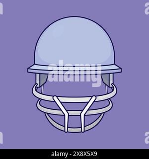 Sport Kopfschutz-Symbol. Krickethelm-Vektor. Baseball-Kopfbedeckungssymbol. Rugby-Helm. Illustration zum Schutz des Crickethelms Stock Vektor