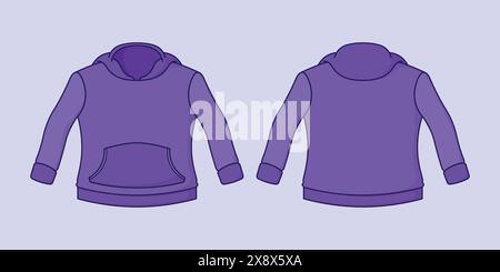 Hoodie-Symbol-Set-Vektor. Kalte warme Kapuzenfigur. Sport Hoodie Wear Illustration Stock Vektor