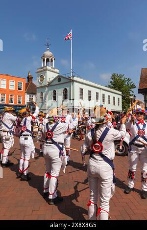 England, Kent, Faversham, Annual Festival of Transport, Gruppe von Morris-Tänzern Stockfoto