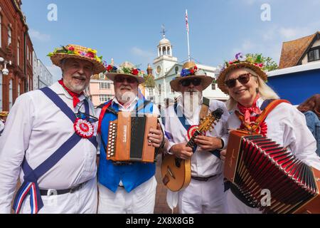 England, Kent, Faversham, Annual Festival of Transport, Gruppe von Morris-Tänzern Stockfoto