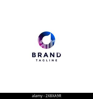 Einfache Silhouette Wassertropfen auf blauem Kreis. Das Wassersymbol für die minimalistische Logo-Vorlage fällt in Einen Kreis. Stock Vektor