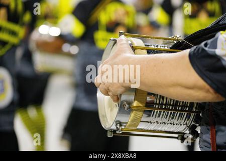 Sao Clemente Samba School in Rio de Janeiro, Brasilien - 20. Januar 2024: Details zur technischen Probe der Samba-Schule Sao Clemente. Stockfoto