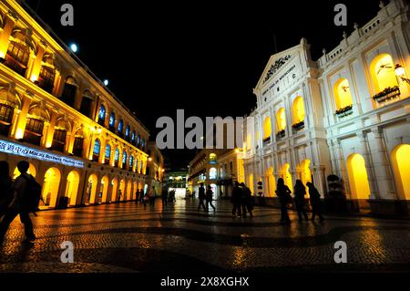 Die Fassade des Heiligen Hauses der Barmherzigkeit ( Stadtmuseum ) in Macau. Stockfoto