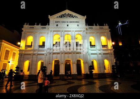 Die Fassade des Heiligen Hauses der Barmherzigkeit ( Stadtmuseum ) in Macau. Stockfoto