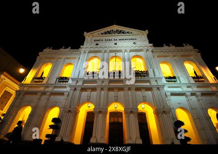 Die Fassade des Heiligen Hauses der Barmherzigkeit ( Stadtmuseum ) in Macau. Stockfoto