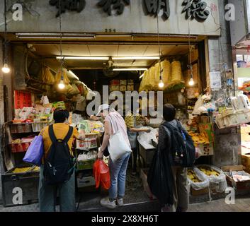 Die lebhaften Märkte in Sham Shui Po, Kowloon, Hongkong. Stockfoto