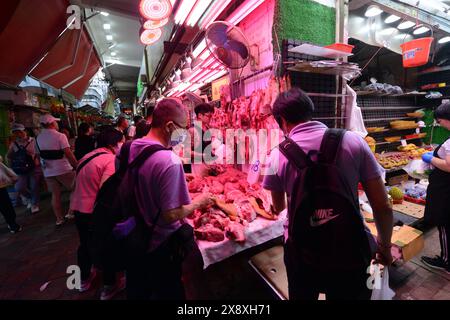 Die lebhaften Märkte in Sham Shui Po, Kowloon, Hongkong. Stockfoto