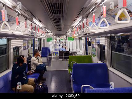 Die Monorail zum Flughafen Haneda in Tokio, Japan. Stockfoto