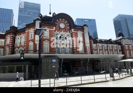 Tokios Hauptbahnhof - das alte Marunouchi-Gebäude. Tokio, Japan. Stockfoto