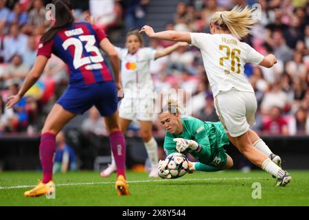 Barcelona, Spanien. Mai 2024. CATA Coll des FC Barcelona spielte am 25. Mai 2024 im San Mames Stadium in Bilbao, Spanien, während des UEFA Women's Champions League Finales zwischen dem FC Barcelona und Olympique Lyonnais. (Foto: Bagu Blanco/PRESSINPHOTO) Credit: PRESSINPHOTO SPORTS AGENCY/Alamy Live News Stockfoto