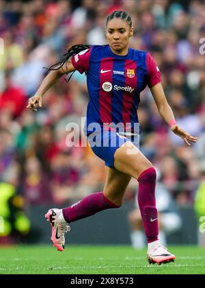 Barcelona, Spanien. Mai 2024. Salma Paralluelo vom FC Barcelona spielte am 25. Mai 2024 im San Mames Stadion in Bilbao, Spanien, während des UEFA Women's Champions League Finales zwischen dem FC Barcelona und Olympique Lyonnais. (Foto: Bagu Blanco/PRESSINPHOTO) Credit: PRESSINPHOTO SPORTS AGENCY/Alamy Live News Stockfoto