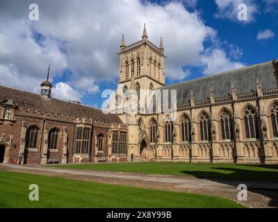 Außenansicht der Kapelle im St Johns College, Cambridge, Großbritannien; entworfen vom Architekten Sir George Gilbert Scott Stockfoto