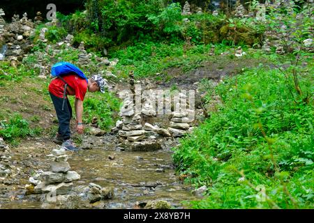 Frankreich, Jura, Doucier, die geheime Naturstätte, die Herisson-Wasserfälle am Hérisson-Bach Stockfoto