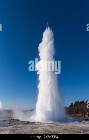 Island, Sudurland, Tal Haukadalur, Geysir, Strokkur Der Geysir Stockfoto