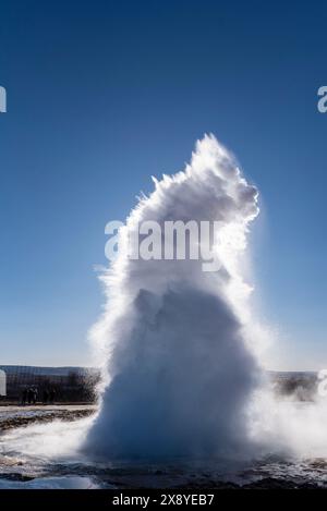 Island, Sudurland, Tal Haukadalur, Geysir, Strokkur Der Geysir Stockfoto