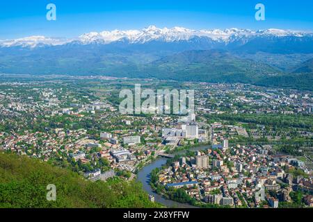 Frankreich, Isere, Grenoble, Panorama über die Stadt vom Mont Jalla (alt: 634 m) Stockfoto