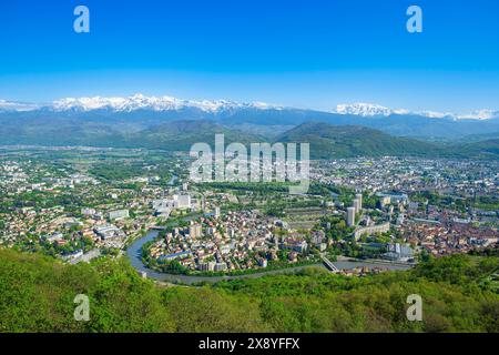 Frankreich, Isere, Grenoble, Panorama über die Stadt vom Mont Jalla (alt: 634 m) Stockfoto