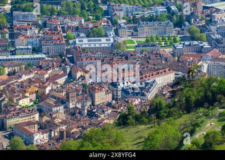 Frankreich, Isere, Grenoble, Panorama über die Stadt vom Mont Jalla (alt: 634 m) Stockfoto
