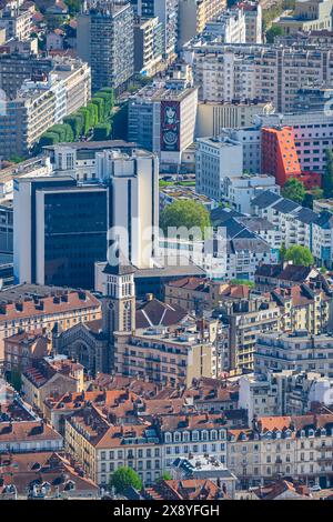 Frankreich, Isere, Grenoble, Panorama über die Stadt vom Mont Jalla (alt: 634 m) Stockfoto