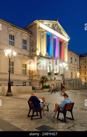 Frankreich, Alpes Maritimes, Nizza, von der UNESCO zum Weltkulturerbe erklärt, Vieux Nice, Place du Palais (Palastplatz), Palais de Justice (Gerichtsgebäude) Stockfoto