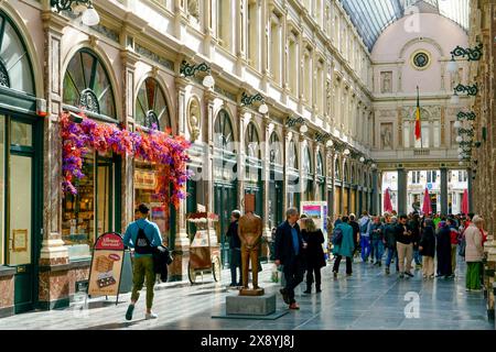 Belgien, Brüssel, Saint Hubert Royal Galleries, entworfen vom Architekten Jean Pierre Cluysenaar und eröffnet 1847, die Galerie der Königin Stockfoto